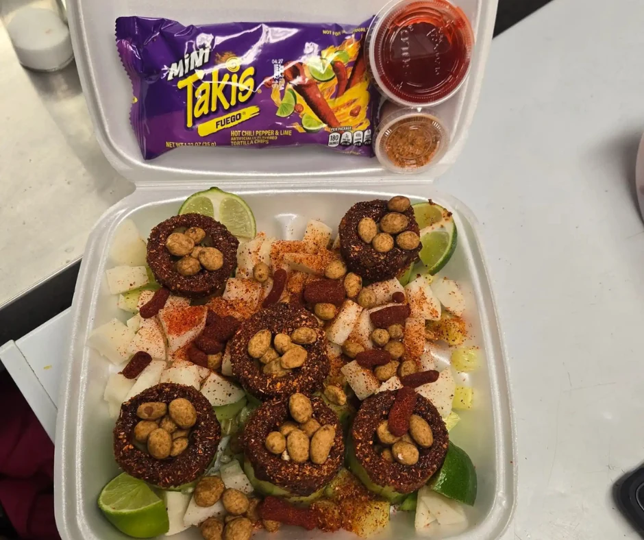 Lokos Cucumber - Fresh cucumber with chamoy, lime, chili, and tajin