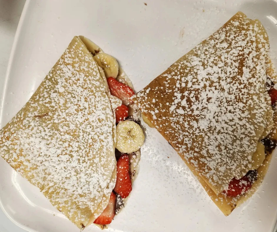 Sweet Crepes - Thin, delicate crepes filled with sweet toppings and fresh fruit