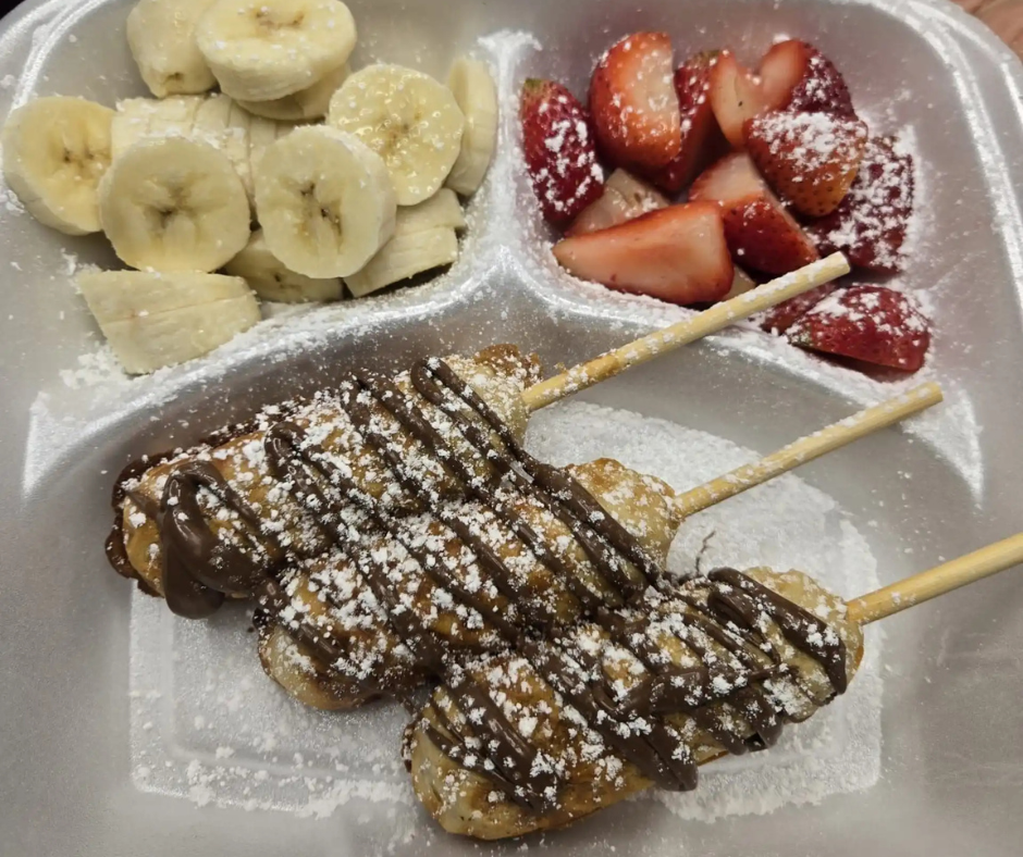Waffle Stick - Crispy waffle stick with toppings